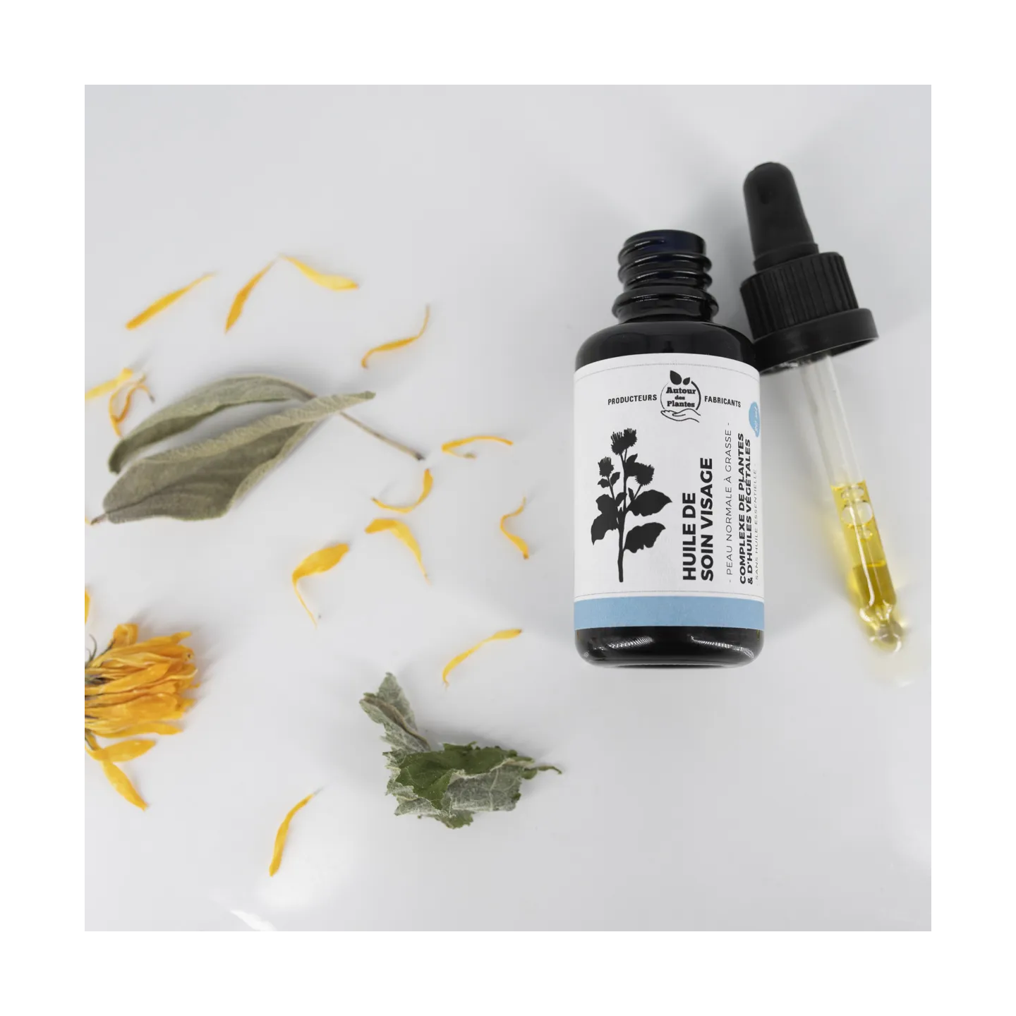 Huile soin visage peau normale à grasse