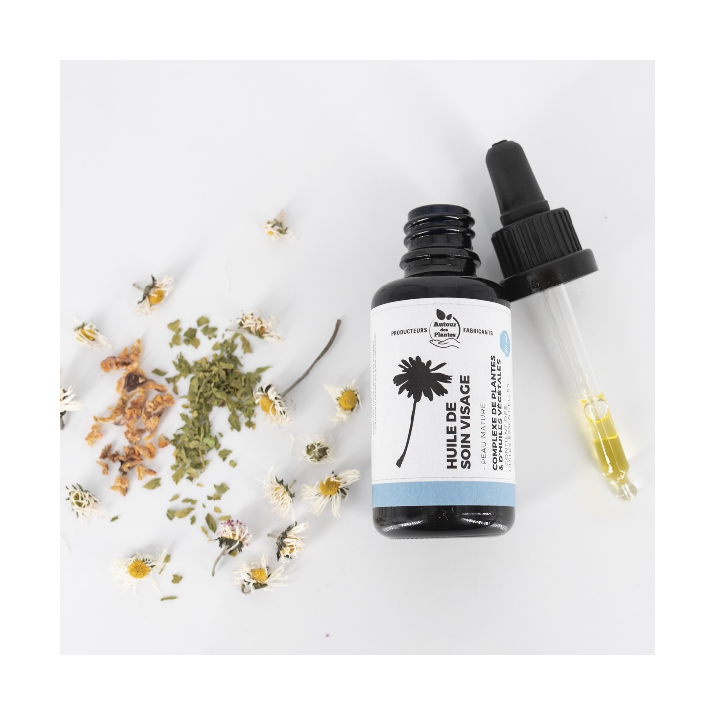 Huile de soin visage peau mature