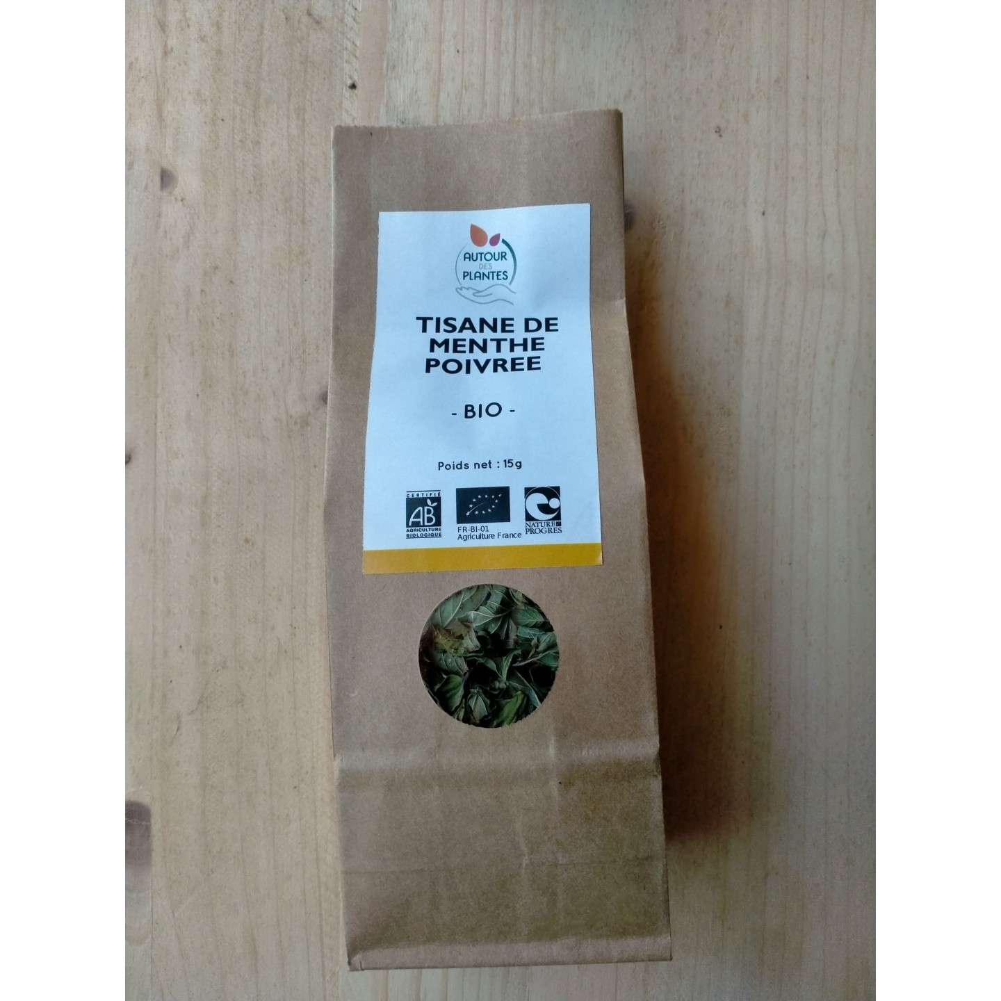 Tisane de Menthe poivrée - AB et Nature & Progrès - 15G