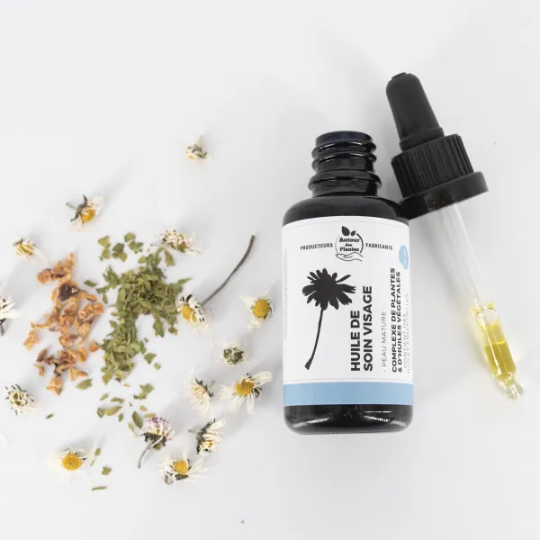 Huile de soin visage peau mature